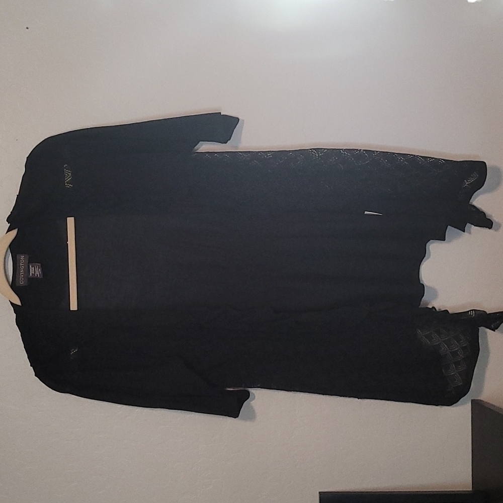 Black Ruffle Light Cardigan XL